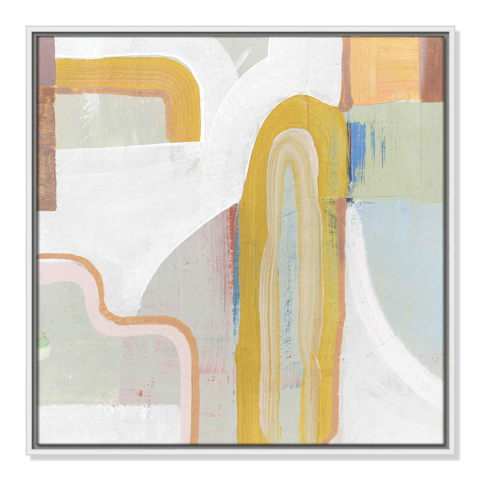 Copeland "Together Again II" Painting by Cartissi, 25.5" H x 25.5" W x 2" D, White