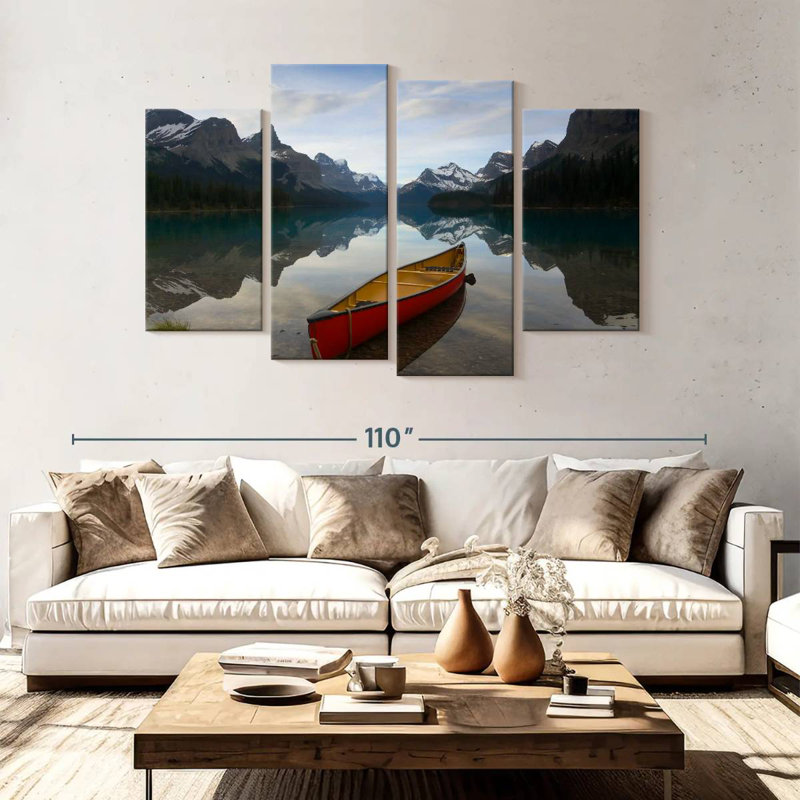Mehar Lake Maligne Canoe, 54" H x 84" W
