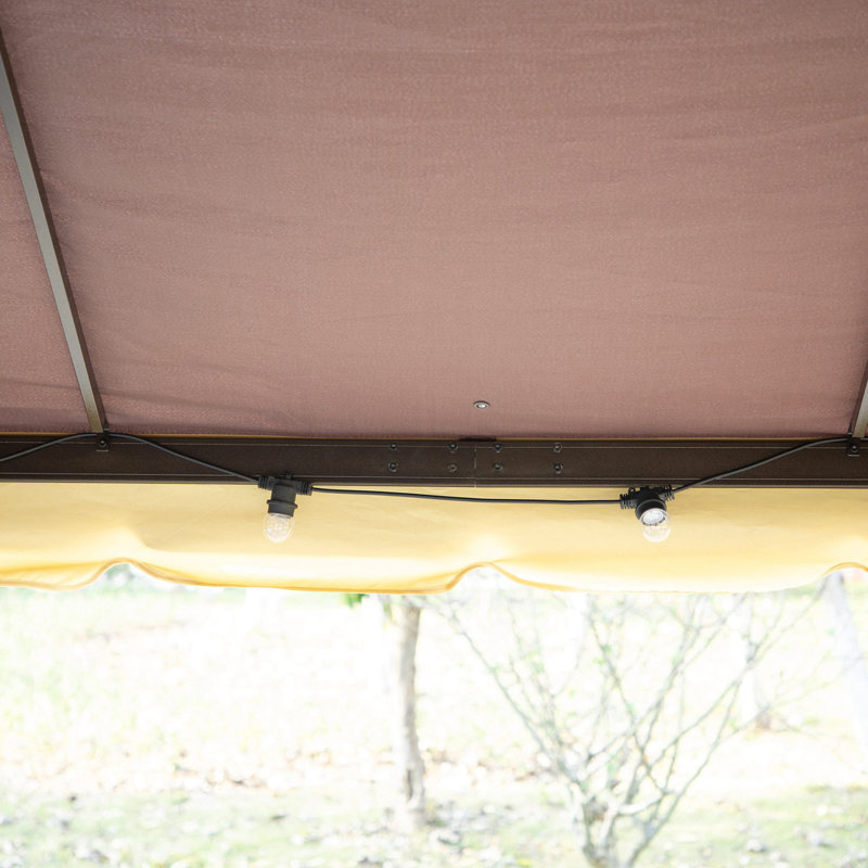 Patio Gazebo, Outdoor Gazebo Canopy Shelter With Netting And Curtains, Aluminum Frame For Garden, Lawn, Backyard And Deck