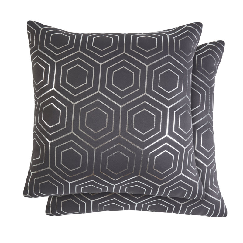 Hartford Geometric Square Cushion Cover, Charcoal