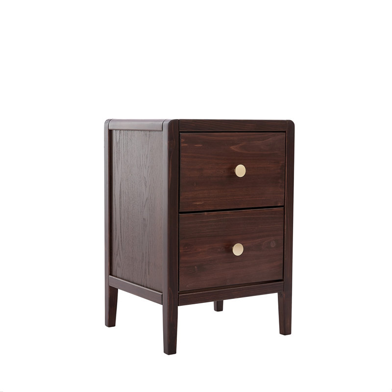 Amellia 39cm W Solid + Manufactured Wood Bedside Table, Brown