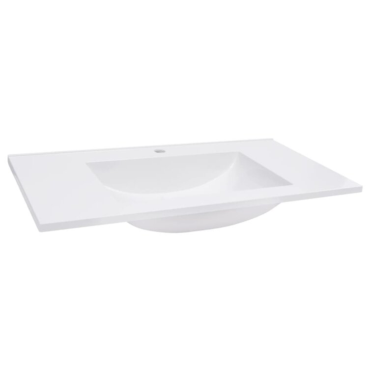 Belfry Bathroom Cadmium 460mm W White Resin Rectangular Under Counter Basin Sink