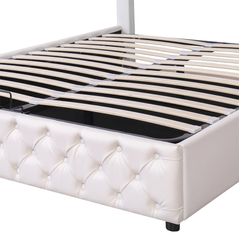 Breeyanna Upholstered Storage Bed, Double (4'6), White