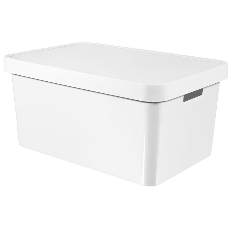 Set Of 3 Infinity Boxes With Lids, White, 45 L