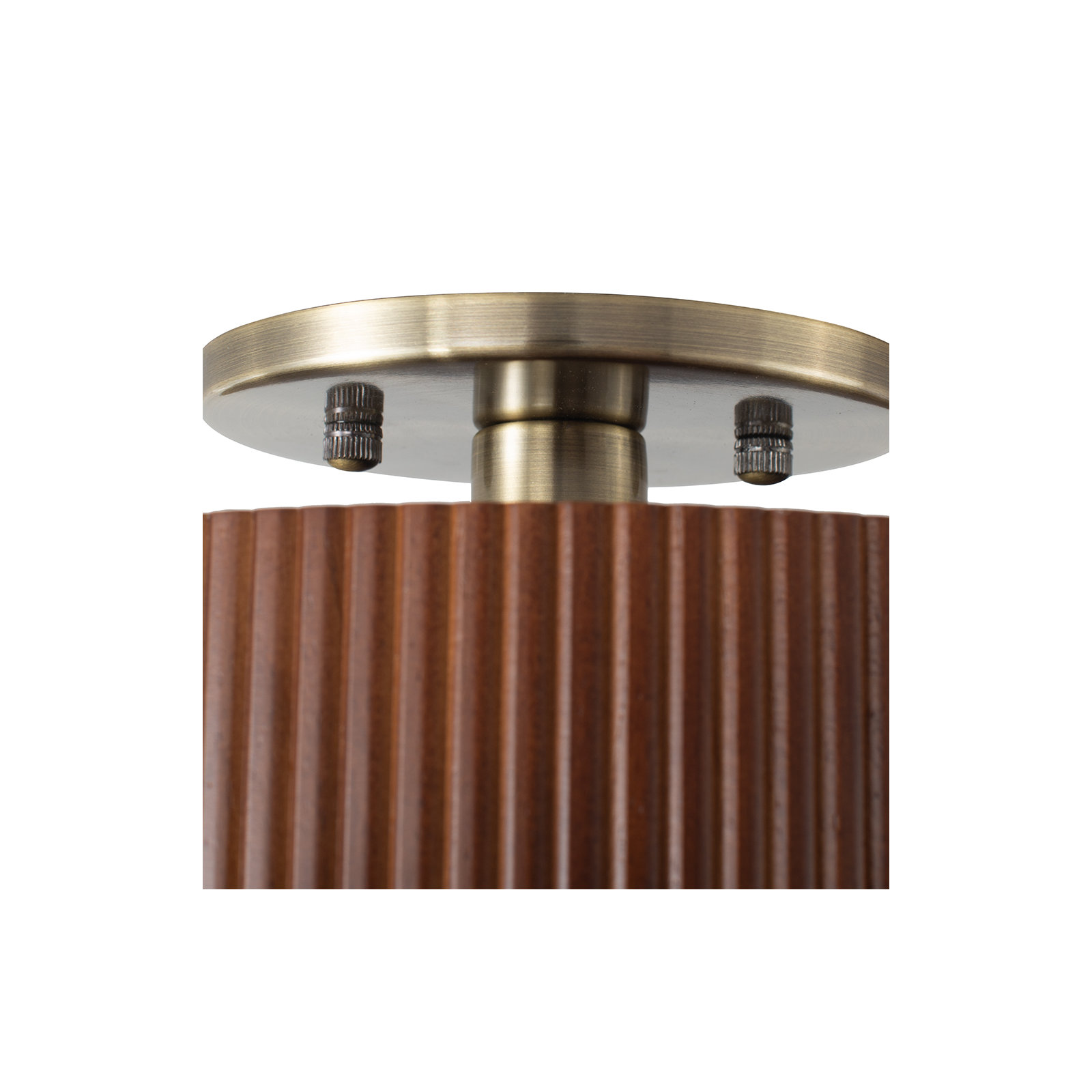 Tambo Semi-Flush Mount Ceiling Light - Weathered Brass, Dark Walnut