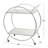  Bray Gold Metal Rolling Round 2 Mirrored Shelf Bar Cart with Top Handle-1739752962