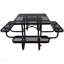 Table de pique-nique carrée d'extérieur en acier 46 po noir avec parasol-779783915