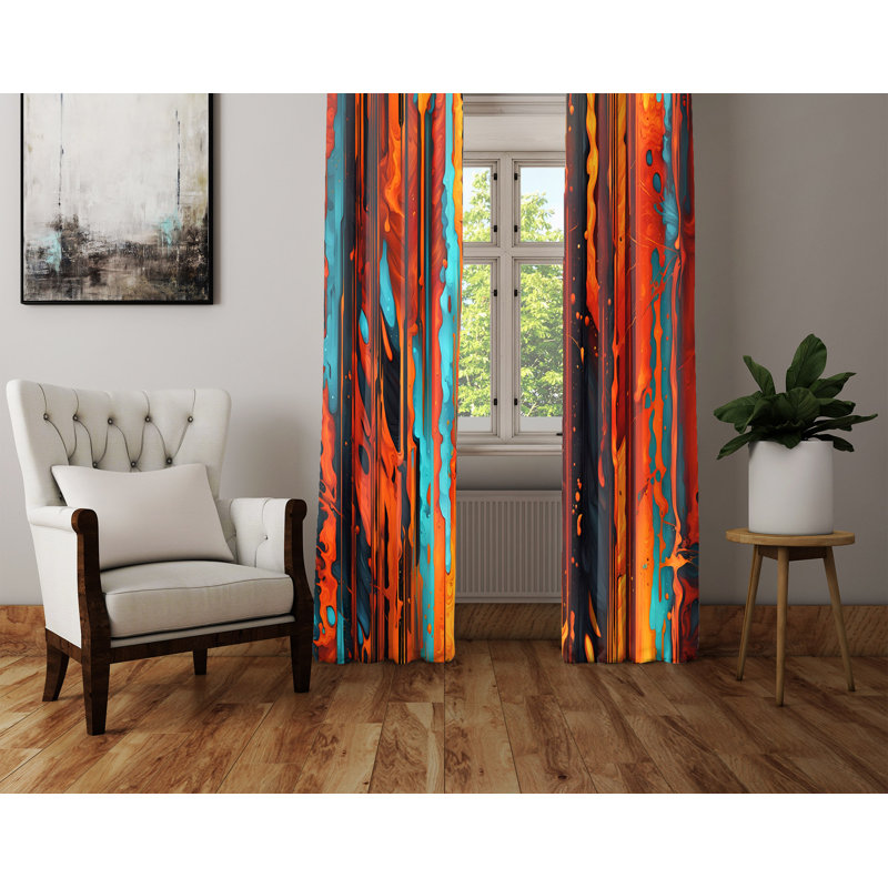 Paire de rideaux semi-transparents en polyester Guitta, L 40 po x L 52 po