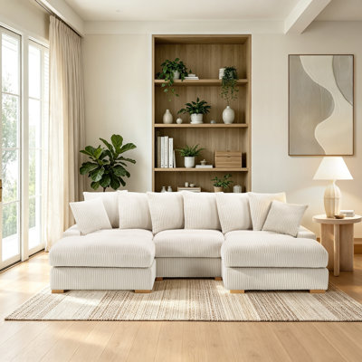 Canapé modulaire avec 2 repose-pieds