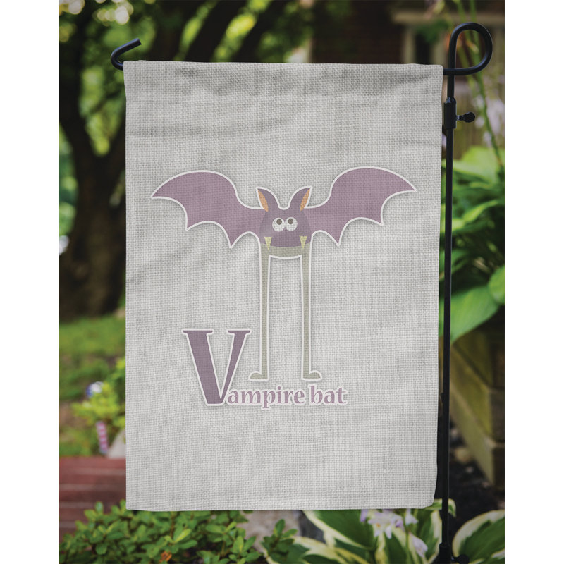 Mélange de polyester à 2 côtés 15 x 11 po-vampire bat v drapeau de jardin