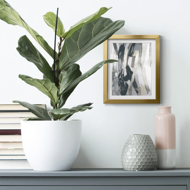 Slate Search I -Framed Print, 19.5" H x 16.5" W, White