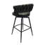 4 tabourets de bar tissés brun clair, cuir technique, pivotant sur 360 °, cadre pour îlot de cuisine, bar, cuir pivotant pour restaurant, café en métal,