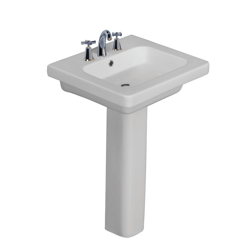 Barclay Resort 18.12'' White Vitreous China Rectangular Bathroom Sink with Overflow, 31.5" H x 19.75" W x 18.12" L