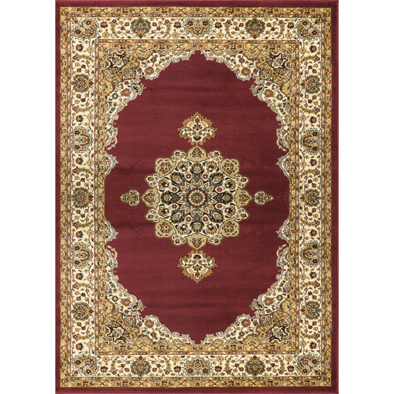 Classic Area Rug, Red, Rectangle 2' x 3'