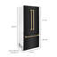 ZLINE 36" 19.6 cu. ft. Built-In 3-Door French Door Refrigerator with Internal Water and Ice Dispenser-89829467