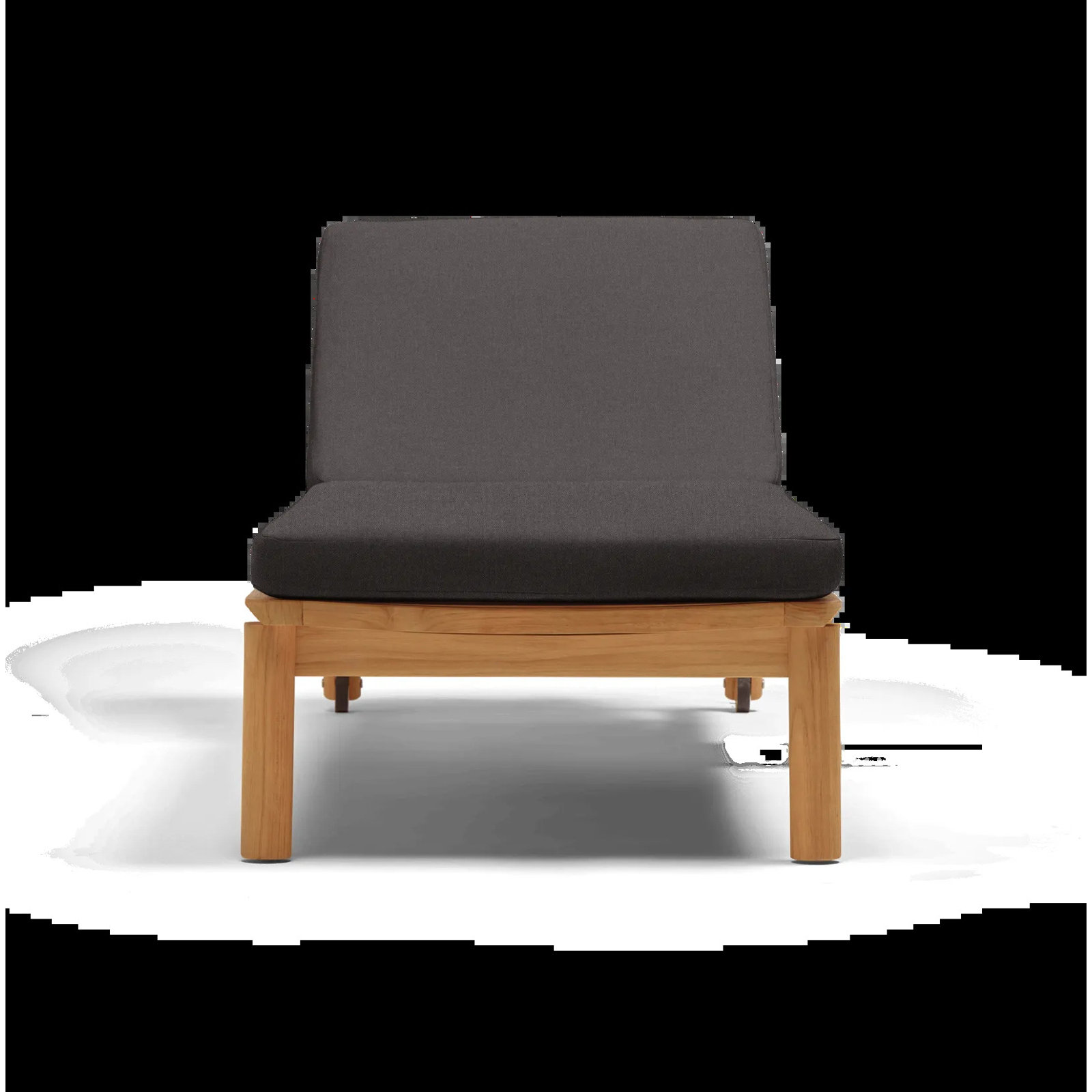 Haven 27.5'' Outdoor Teak Chaise Lounge, Sunbrella Coal