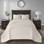 Couvre-lit réversible crème pour lit simple - Convient aux matelas épais - Coton prélavé - Garnissage pour un confort optimal - Comprend 2 taies d'oreiller élégantes - Grande taille - Texture douce - Design attrayant