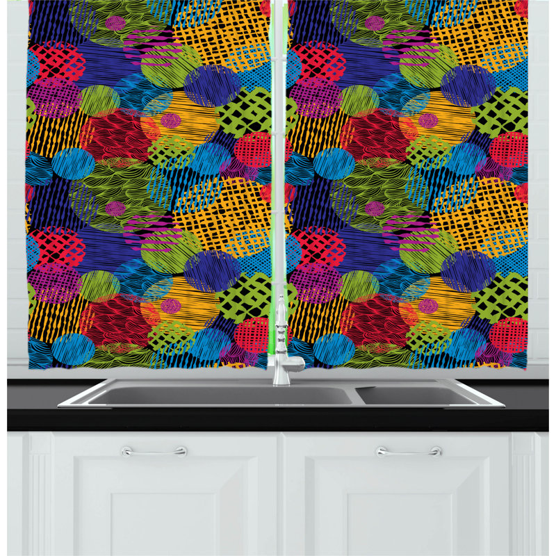 Geometric Pointed Kitchen Curtain