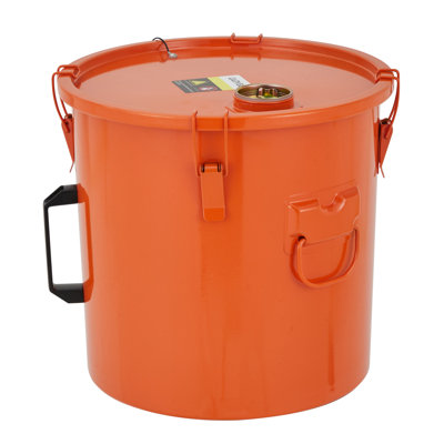 8-Gallon Fryer Grease Bucket with Top Pour Opening, High-Temperature Resistant Oil Storage Container with Sealing Ring, Nylon Filter Bag, One Handle, Two Lifting Rings, Locking Clips for Used Oil
