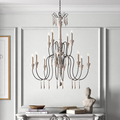 12 - Light Steel Dimmable Chandelier