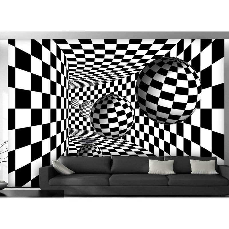 Black White Corridor 2.10m x 300cm Wallpaper, 350 cm x 245 cm