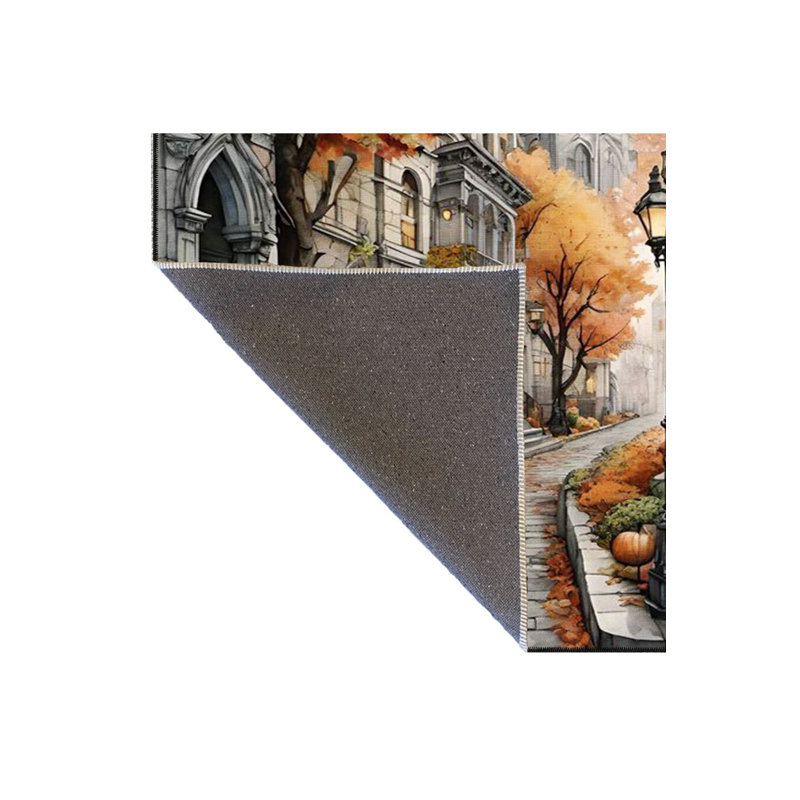 Tapis à motif de feuilles tissées et lavables à la machine, Tapis de couloir 2 pi 6 po x 6 pi 7 po inclus