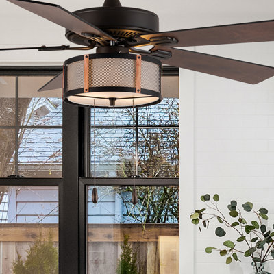 Althelia 52 W 5 - Blade Standard Ceiling Fan with Pull Chain and Light Kit Included