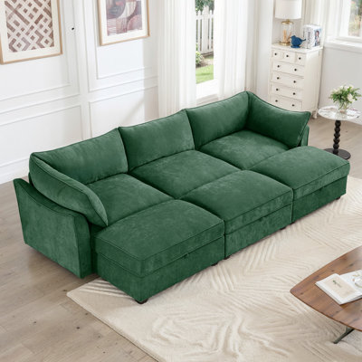 3 Seater Sofa With 3 Ottomans