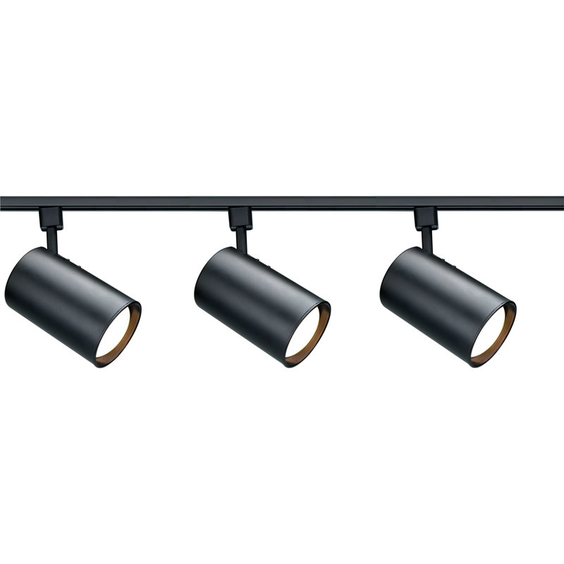 Ensemble de rail d'éclairage 3 lumières 48 "48", Noir