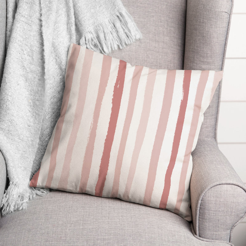Housse et insert de coussin d'extérieur carré vertical 5 coups, Rose, 20 po x 20 po
