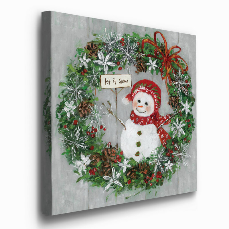 Mme. Bonhomme de neige - reproduction d'art sur toile tendue, H 16 po x l 16 po x P 1 po