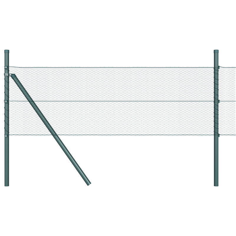 Hexagon Fence Green Steel, 40cm H x 1000cm W