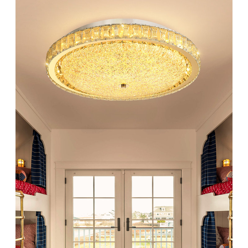 Lustre moderne à intensité variable 19,6 po, H 5,5 po x l 19,6 po x P 19,6 po, Doré