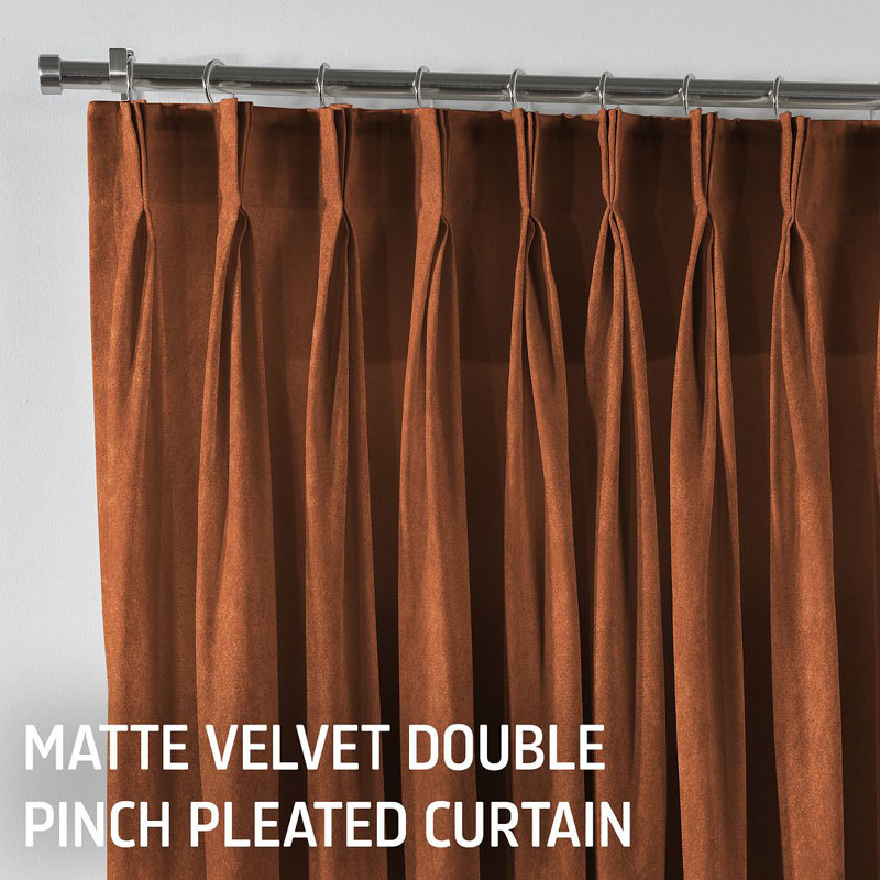 Room Darkening Single Curtain Panel, 190 W x 225 D cm, Dark Orange