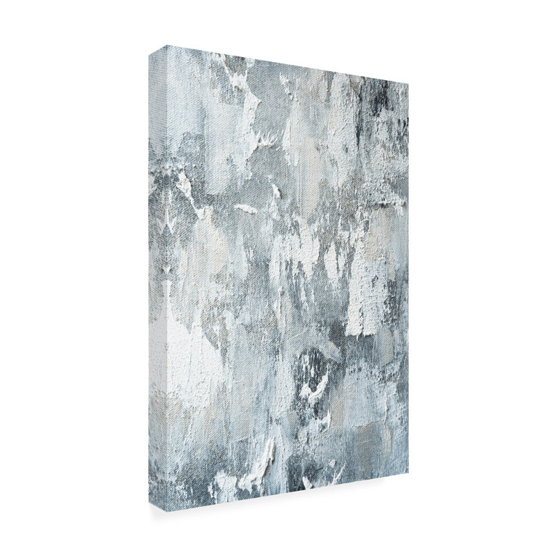Heavy Texture White and Gray Abstract Canvas Wall Art
