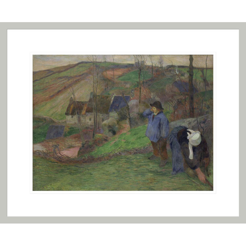 «Landscape of Brittany» par Paul Gauguin - Estampe numérique encadrée, 17.75" H x 21.67" W