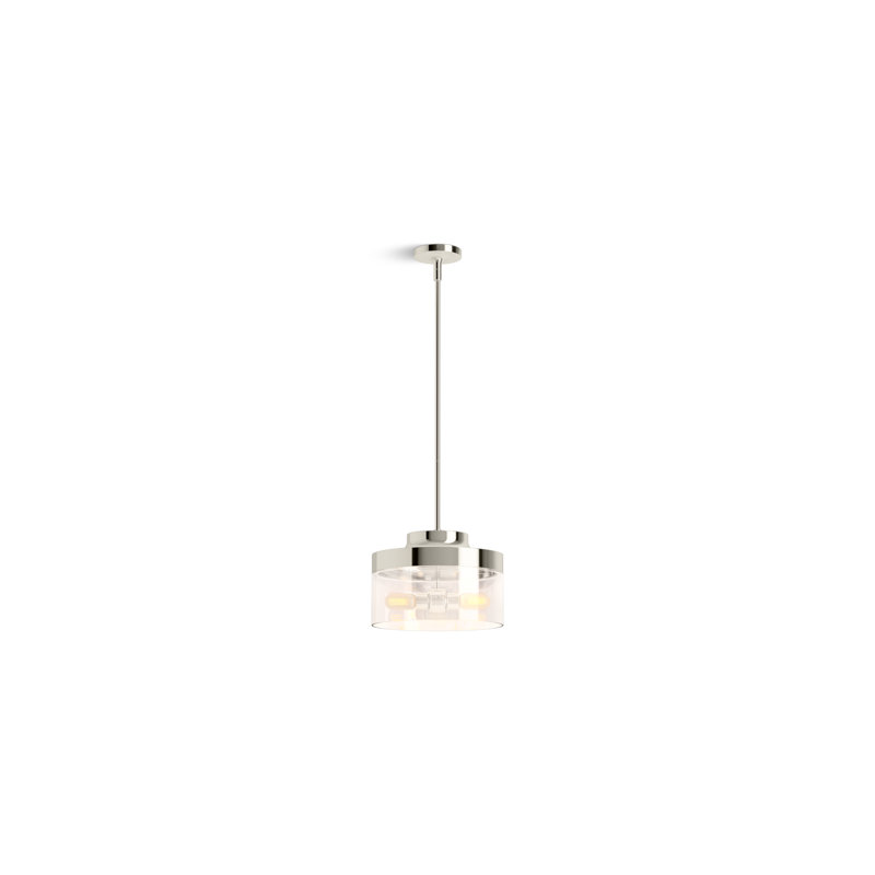 Purist 12-1/2 In. Two-Light Pendant, Polished Nickel