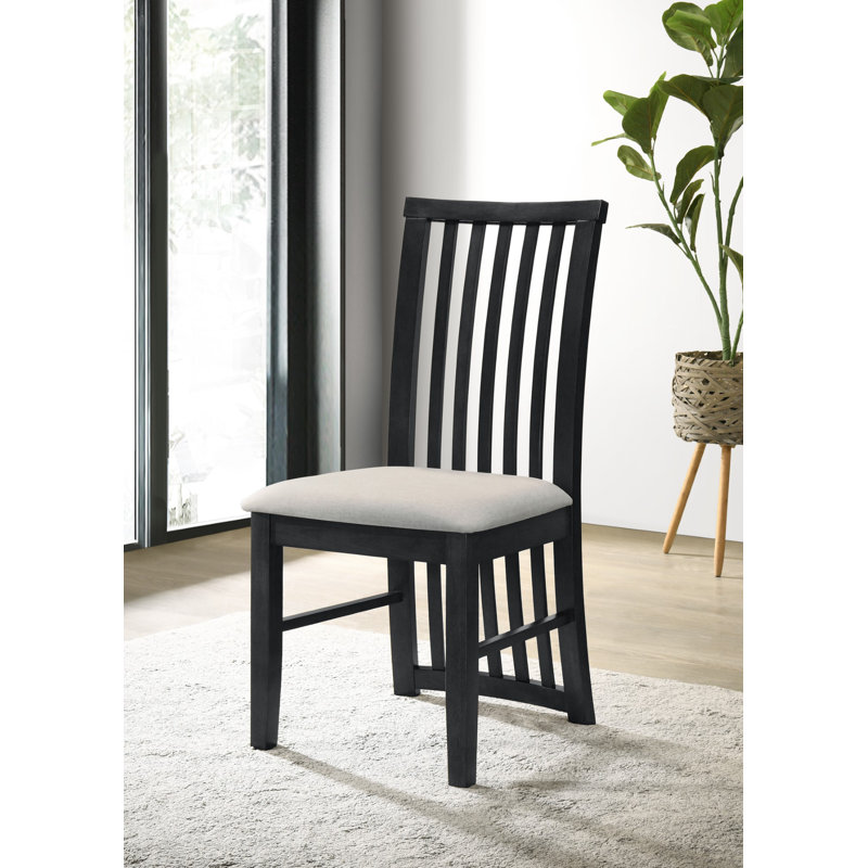 Slat Back Side Chair (Set of 6), Black
