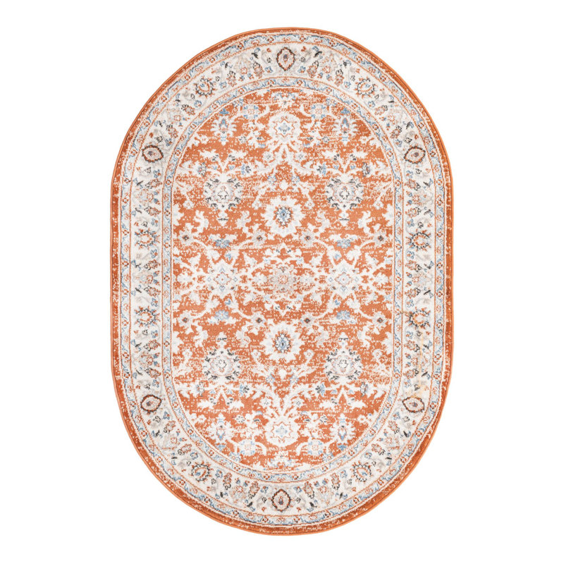 Kyte Floral Indoor Rug, Oval 4' x 6'