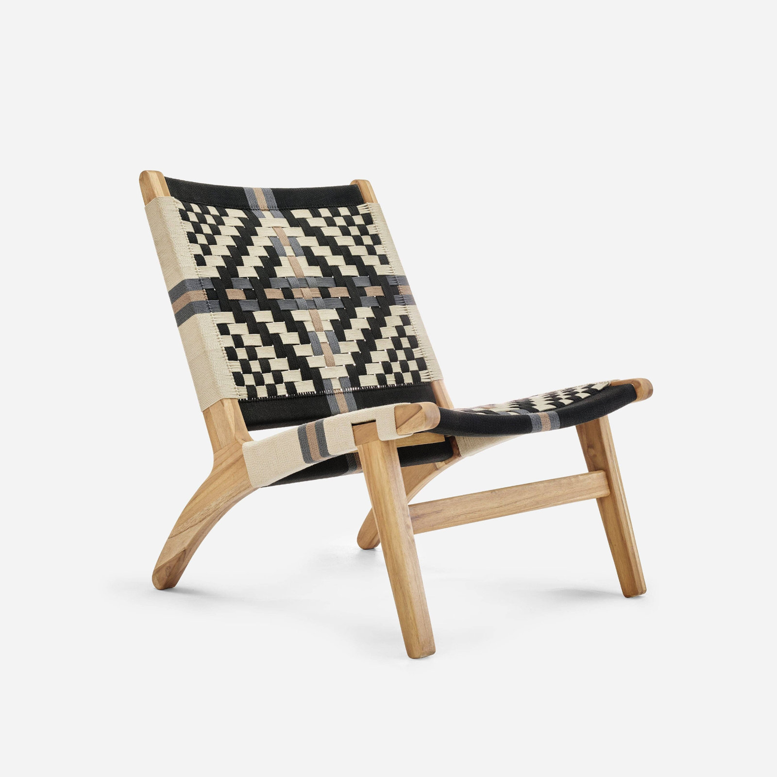 Masaya Upholstered Accent Chair, Colonial Pattern, Coffee