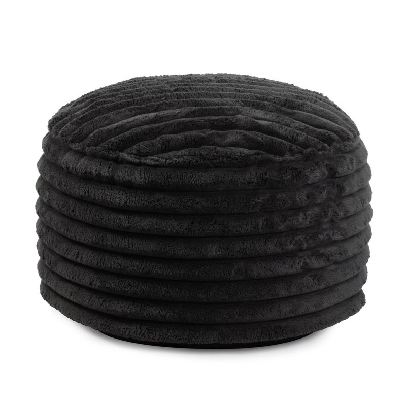 Pouf court Camiya Shar Pei, Polyester noir
