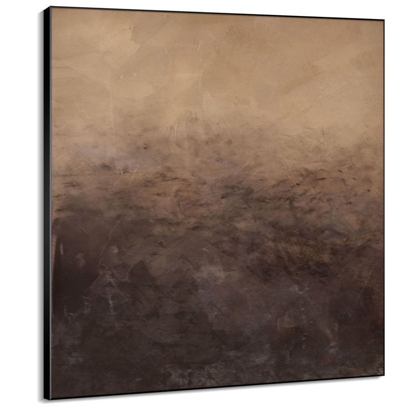 «Abstract Landscape Rustic Brown», très grand art mural encadré - impression numérique (cadre à assembler requis)