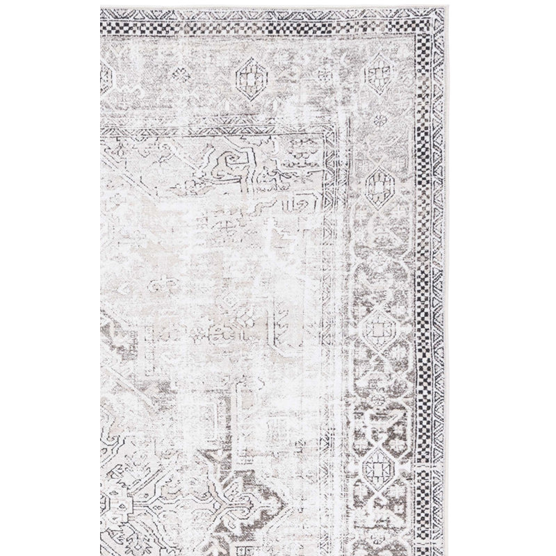 Tapis de style sud-ouest en velours / feutre Wajahat Orlando lavable à la machine en taupe / beige, Rectangle 8 pi x 10 pi