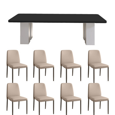 Modern minimalist black dining table sets