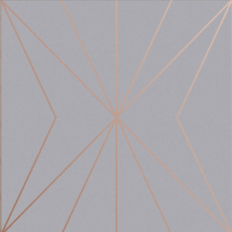Papier peint géométrique Raelene, gris