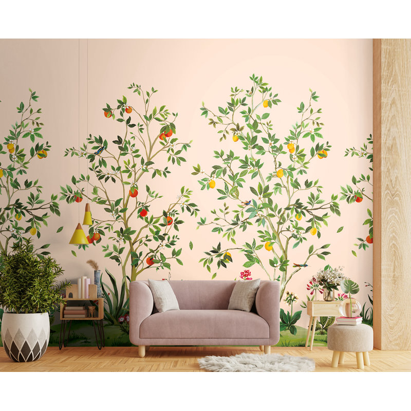 Turid Floral Wall Mural, Blush