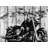 Motorcycle Grey And Black Print On Canvas