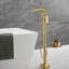 Robinet de baignoire autoportant moderne 37,48 "avec douche à main, robinet de baignoire fixé au sol-129414751