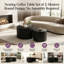 Ensemble de tables basses gigognes, tables d'appoint autoportantes contemporaines avec rangement ouvert