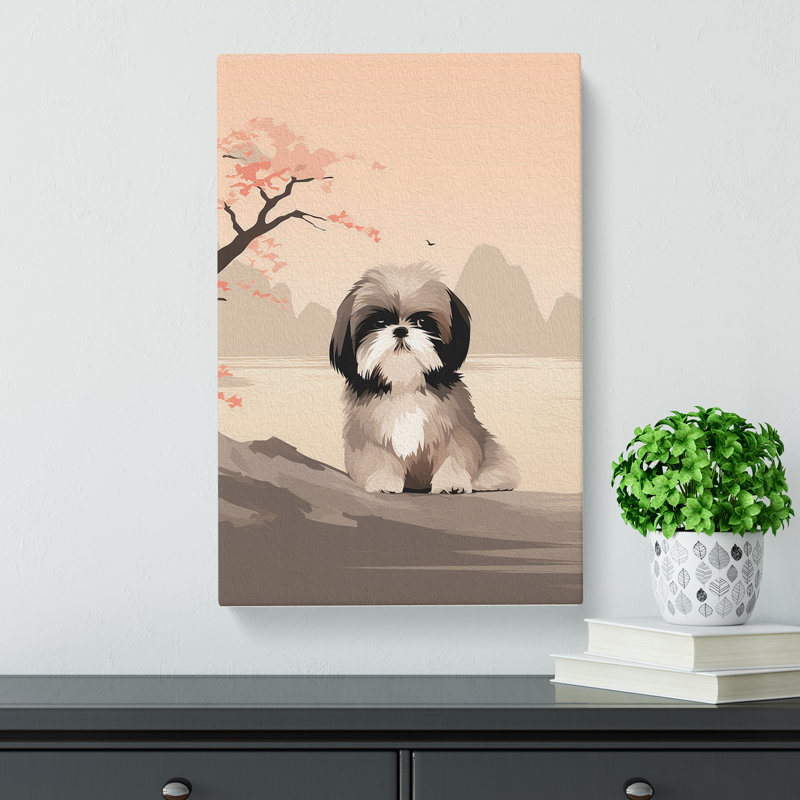 Shih Tzu Minimalism - Wrapped Canvas, 76cm H x 50cm W x 3cm D